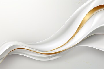Obraz premium Abstract white and gold wave background.