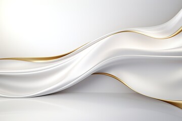 Obraz premium Abstract white and gold wave background.