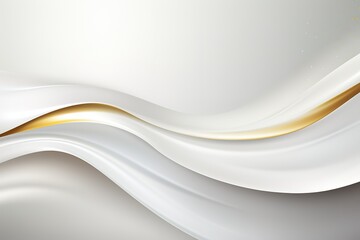 Obraz premium Abstract white and gold wave background design.