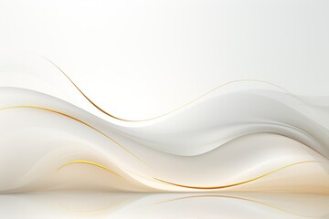 Obraz premium Abstract white and gold wave background with a modern minimalist design.