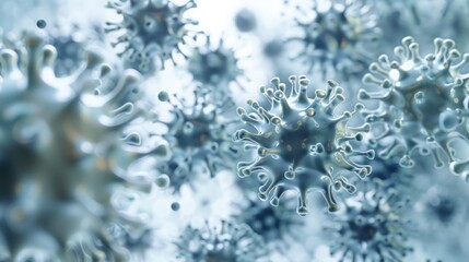 Microscopic View of Virus Particles