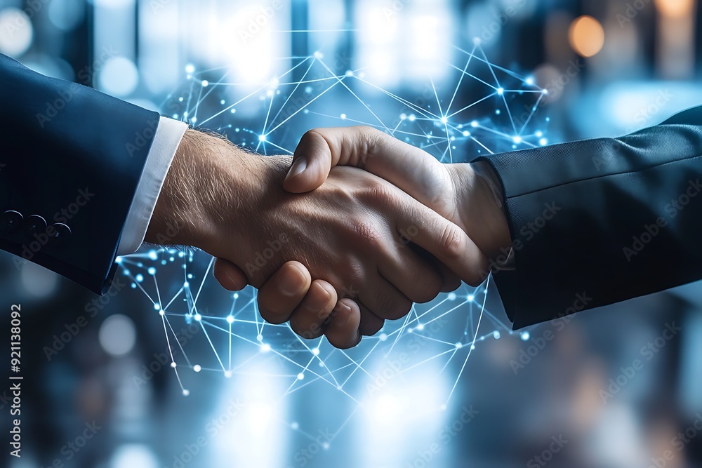 Poster secure blockchain transaction concept with digital cryptocurrency exchange
