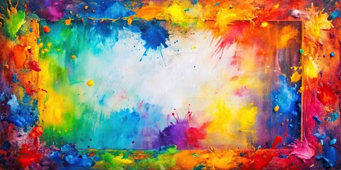 Fototapeta premium Colorful abstract expressionist canvas background , art, painting, abstract, expressionism, vibrant, colorful