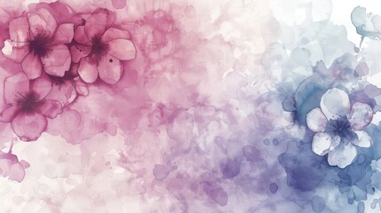 This beautiful abstract watercolor background features soft floral patterns in serene pink and blue shades, ideal for various creative and artistic projects across different mediums
