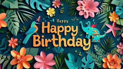 Obraz premium A fun paper art banner with 