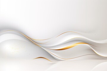Obraz premium Abstract white and gold wave background with glitter.