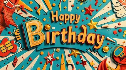 Obraz premium A fun paper art banner with 