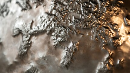Shiny Silvered Bronze Panel Close-Up - Detailed Macro Polished Metal Texture