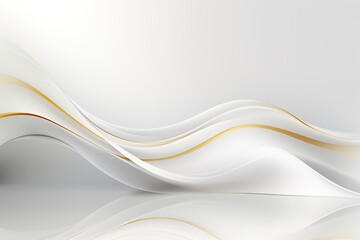 Obraz premium Abstract white and gold wave background.