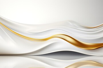 Obraz premium Abstract white and gold wave design.