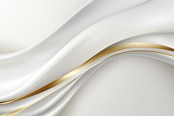 Obraz premium Abstract white and gold wave design.