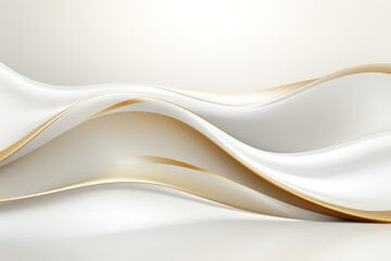 Obraz premium Abstract white and gold wave design.