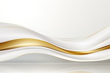 Obraz premium Abstract white and gold waves background.
