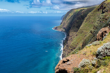 The coast near the town of Ponta do Pargo on the island of Madeira
