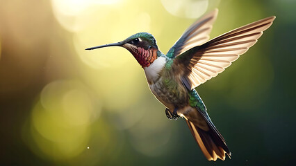 Fototapeta premium Hummingbird wings flapping in slow motion 