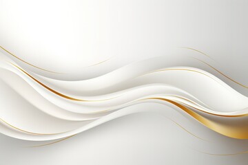 Obraz premium Abstract white and gold waves background.