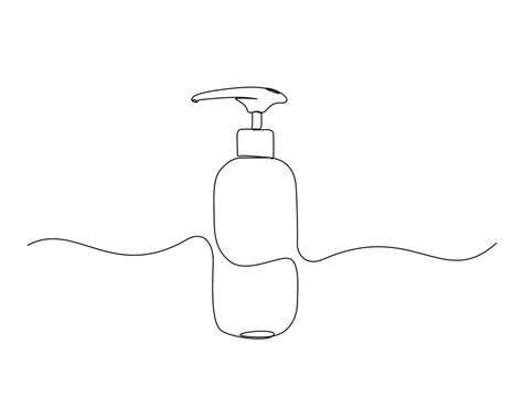 recommend clip art: Continuous one line drawing of cosmetic lotion tube. Cosmetic bottle single line vector illustration. Editable line vector.