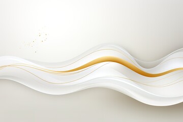 Obraz premium Abstract white and gold waves background.