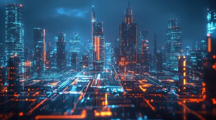 Obraz premium Futuristic Cityscape: A Vision of Tomorrow