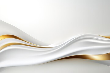 Abstract white and gold waves background.