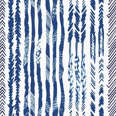 Summery ikat zig zag pattern in painterly brushstroke digital design. Modern coastal living printed chevron textile decor in seamless all over template. 