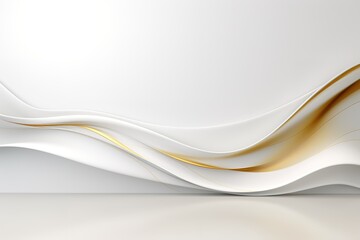 Obraz premium Abstract white and gold waves background.