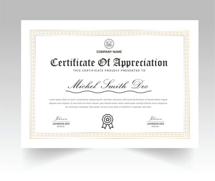 certificate template with dynamic and futuristic polygonal shape and modern background.