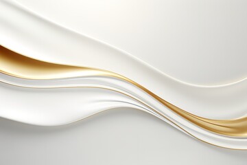 Obraz premium Abstract white and gold waves with a modern, elegant design.