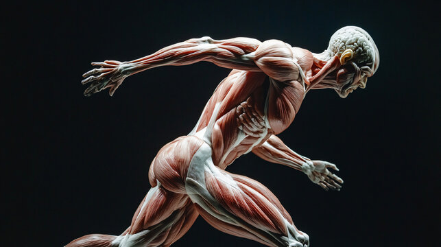 human skeletal muscles and the complex system of power and precision in motion.