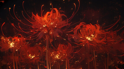 山の中の彼岸花	