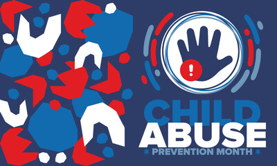 Child Abuse Prevention Month. Celebrate annual in April in United States. Stop child violence. Children protection and safety month. Unity for children. Poster, banner, background. Vector illustration