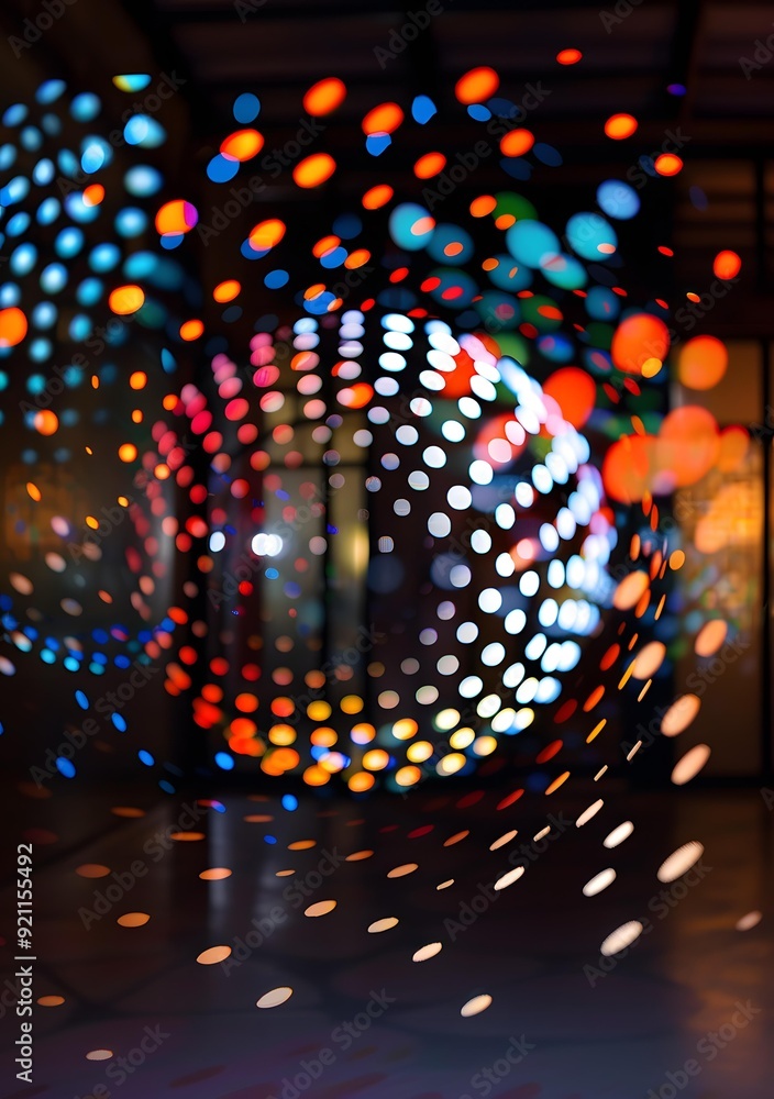 Poster abstract bokeh background with colorful lights