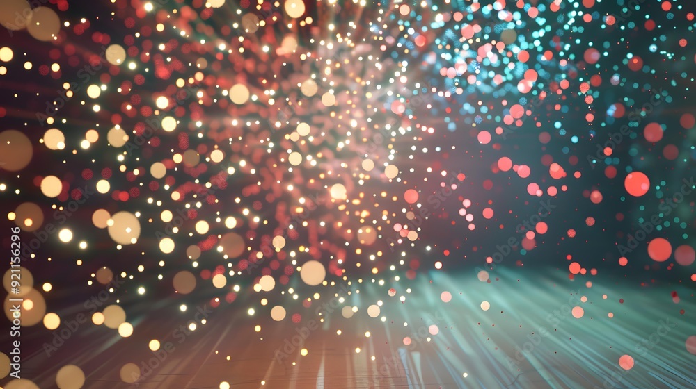 Poster abstract background with bokeh lights