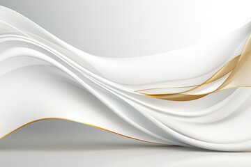 Obraz premium Abstract white and gold wavy background.