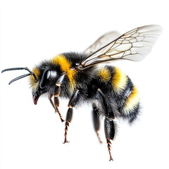 Close-up of a Bumblebee Frozen in Mid-Flight