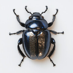 Detailed Image of a Dung Beetle Showcasing Its Shiny Armor