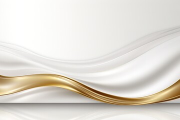 Obraz premium Abstract white and gold wavy background.
