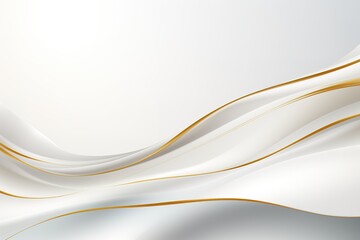 Obraz premium Abstract white and gold wavy background.