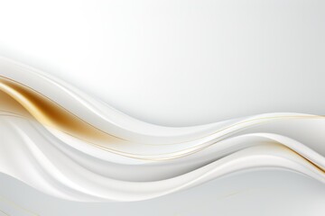 Obraz premium Abstract white and gold wavy background.