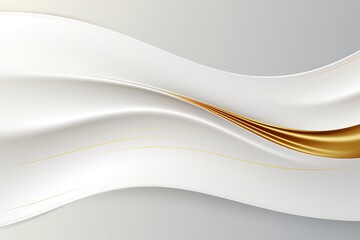 Obraz premium Abstract white and gold wavy background.