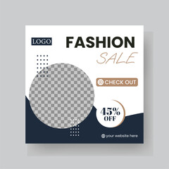 Fashion Sale Social Media Post Template. Fully Editable Instagram and Facebook Square Post Frame Puzzle Organic Sale Poster. Urban fashion social media post template.
