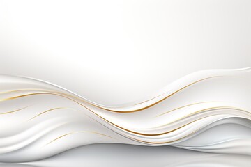 Obraz premium Abstract white and gold wavy background.