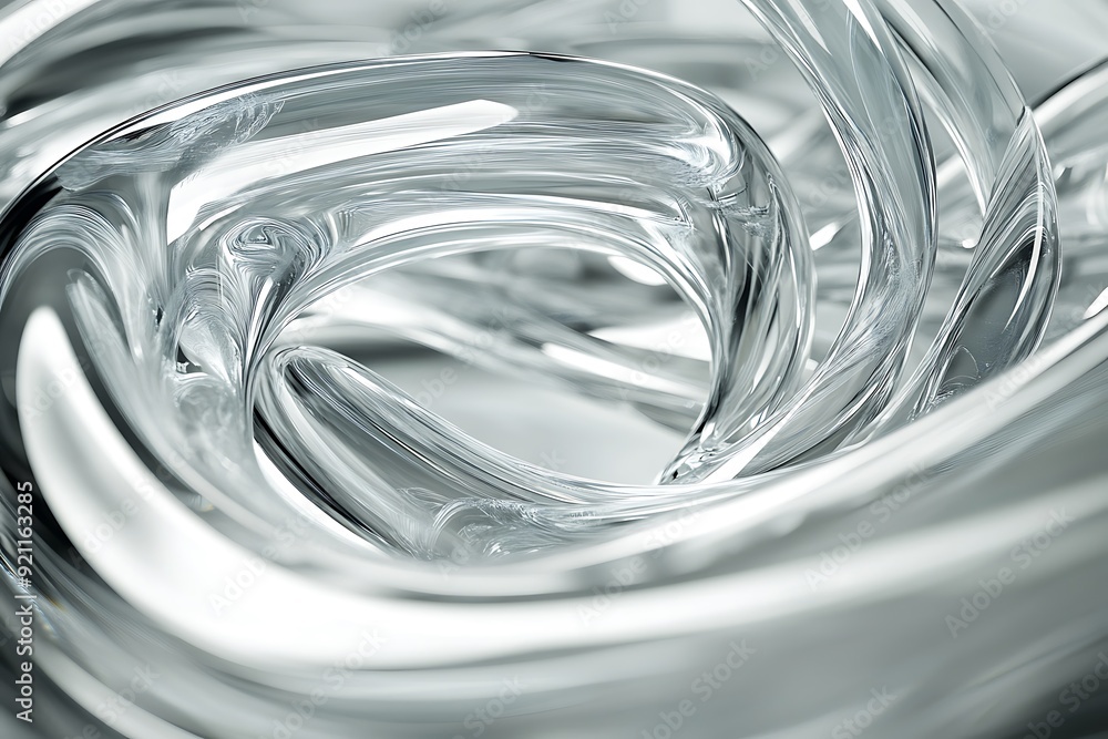 Poster liquid silver elixir in high-tech lab setting with reflective glass surface - scientific experimenta