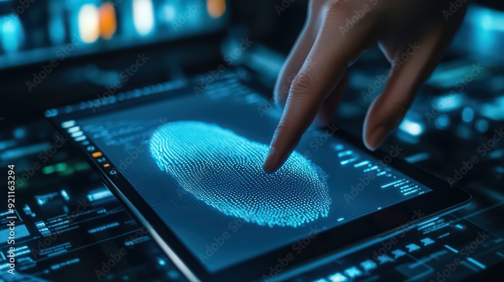 Poster the use of biometric security systems on digital tablets is crucial for protecting data