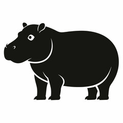 Hippopotamus silhouette vector art Illustration