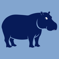 Hippopotamus silhouette vector art Illustration