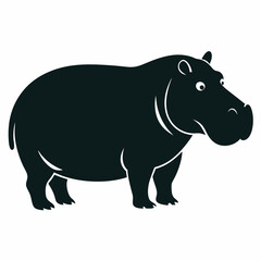 Hippopotamus silhouette vector art Illustration