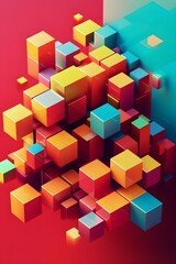 Obraz premium Abstract 3D Colorful Cubes Background