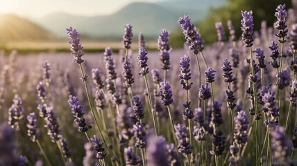 A field of lavender in full bloom, filling the air with a soothing fragrance