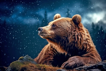 Obraz premium Grizzly Bear Animal In The Nature Majestic Wilderness